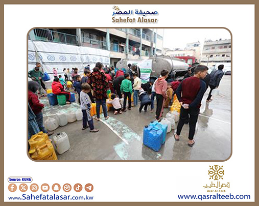 (الهيئة الخيرية) تنفذ مشروع (سقيا الماء) لصالح 50 ألف أسرة متضررة ونازحة في غزة..