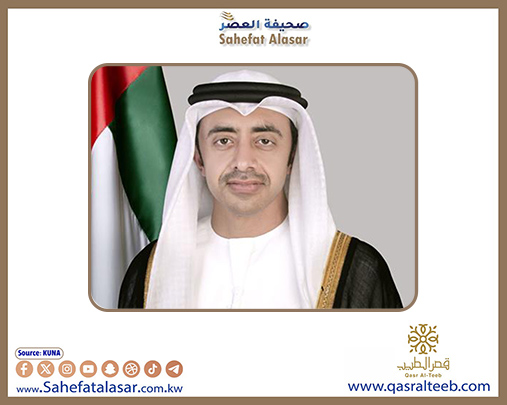 وزير الخارجية الاماراتي يبحث هاتفيا مع عدد من وزراء خارجية الدول الشقيقة والصديقة التطورات الإقليمية..