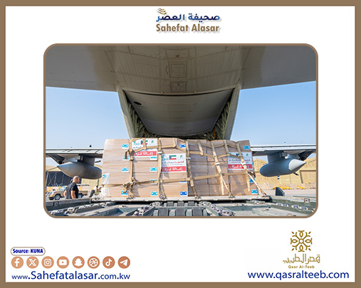 إقلاع الطائرة الإغاثية الرابعة من الجسر الجوي الكويتي الثاني محملة بـ40 طنا من المواد الغذائية للأشقاء في غزة..