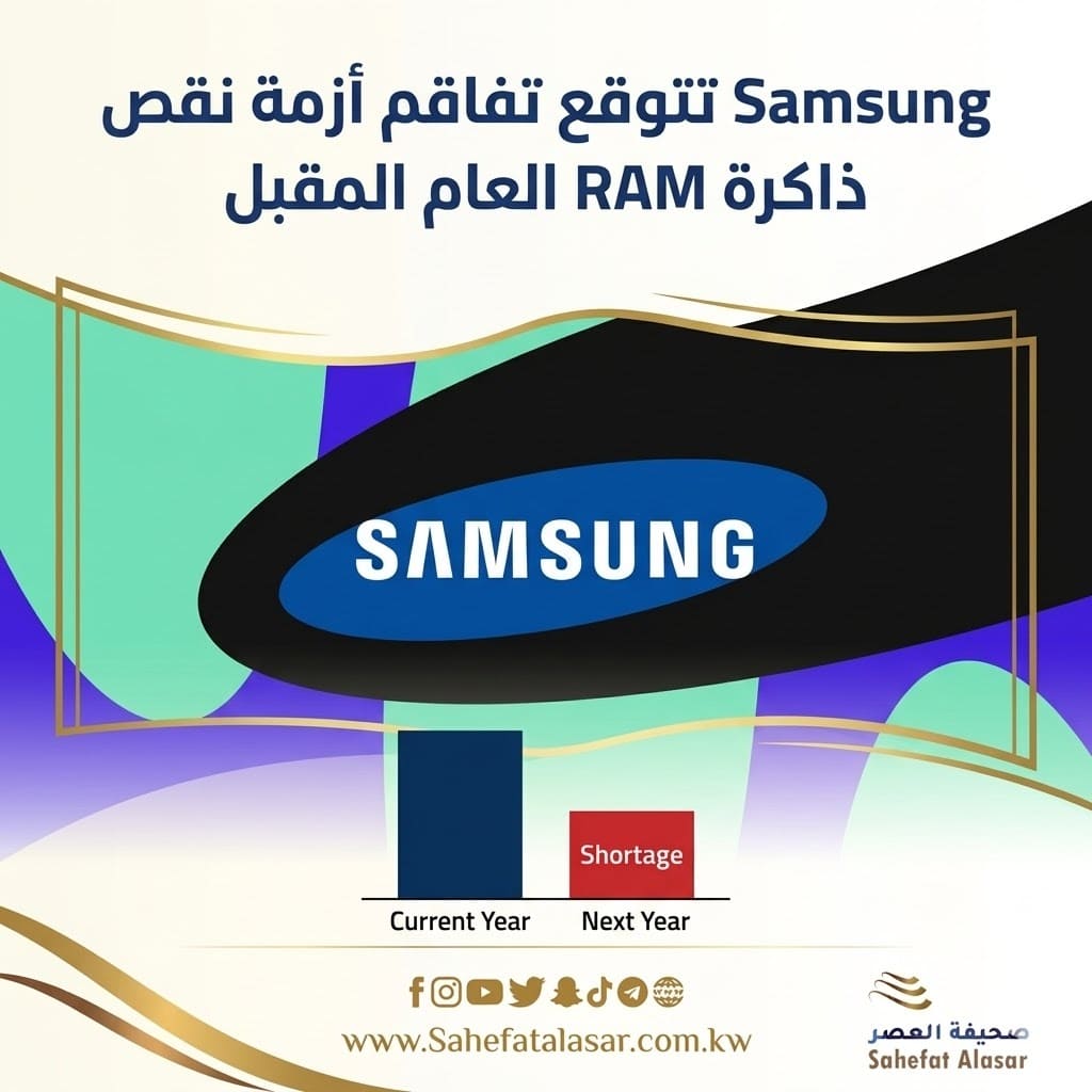 Samsung تتوقع تفاقم أزمة نقص ذاكرة RAM العام المقبل..